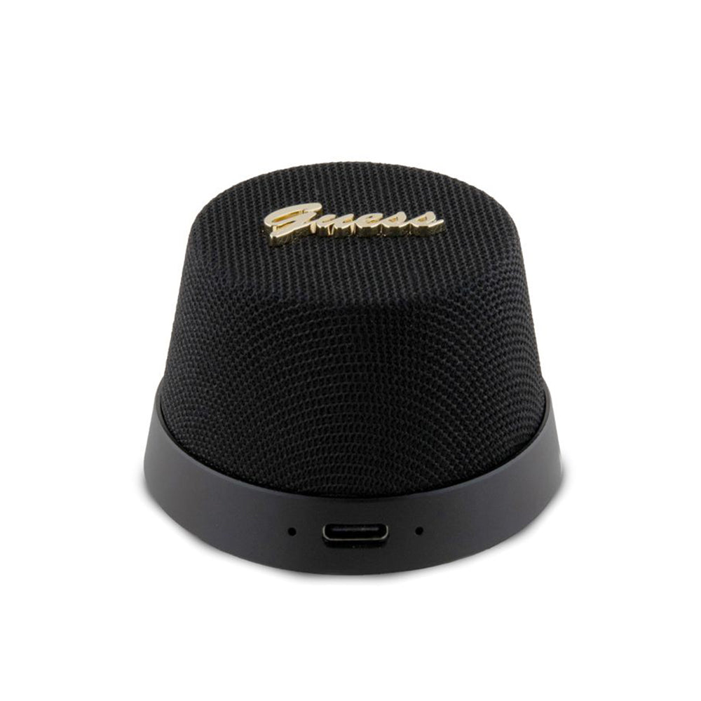 Bærbar Bluetooth-høyttaler Guess Stand Magnetic Script Metal, 3W, Svart