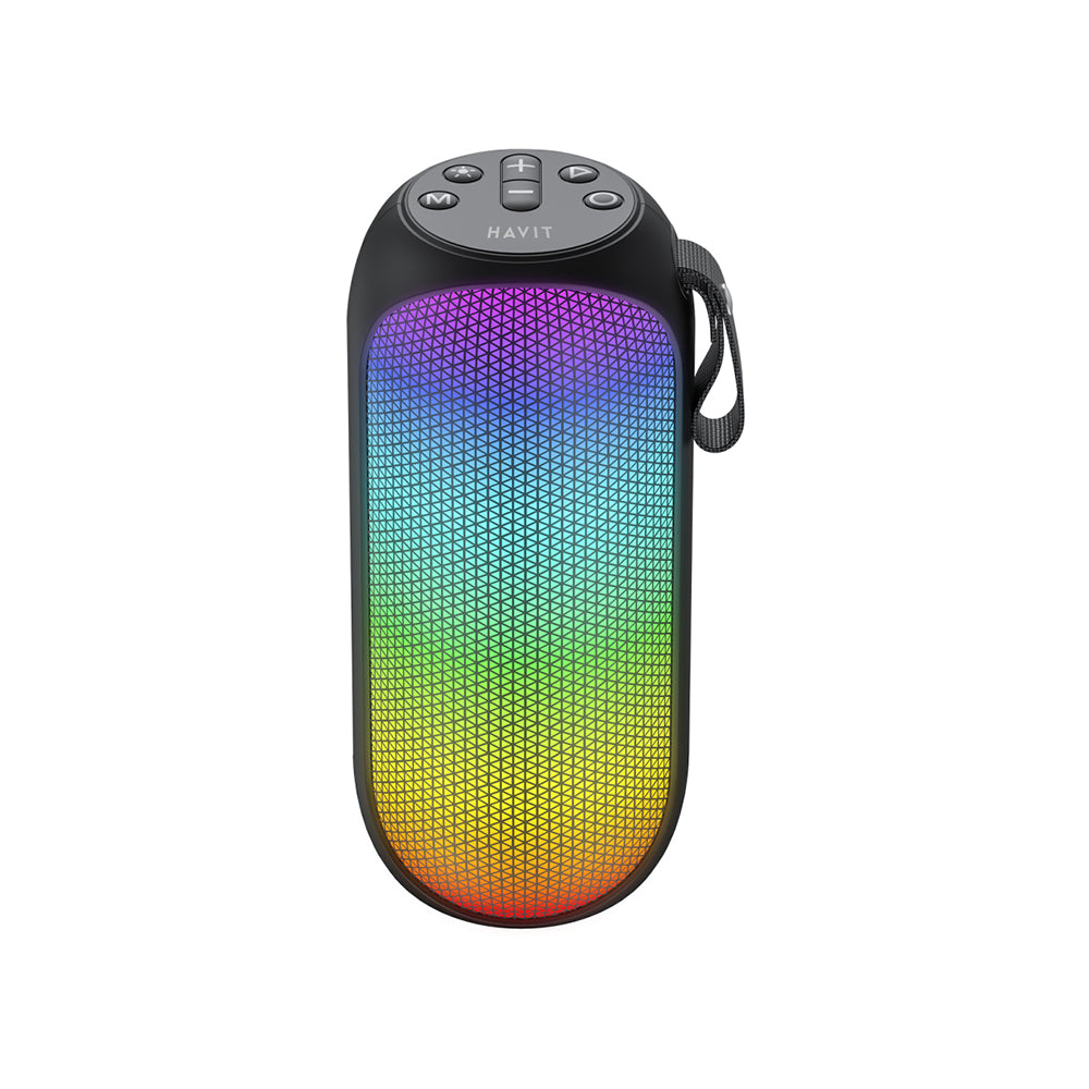 Bærbar Bluetooth-høyttaler HAVIT SK808BT, 8W, RGB, Vanntett, Svart