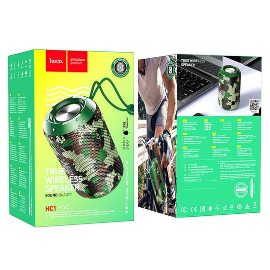 Bærbar Bluetooth-høyttaler HOCO HC1, 5W, TWS, Vanntett, Camouflage
