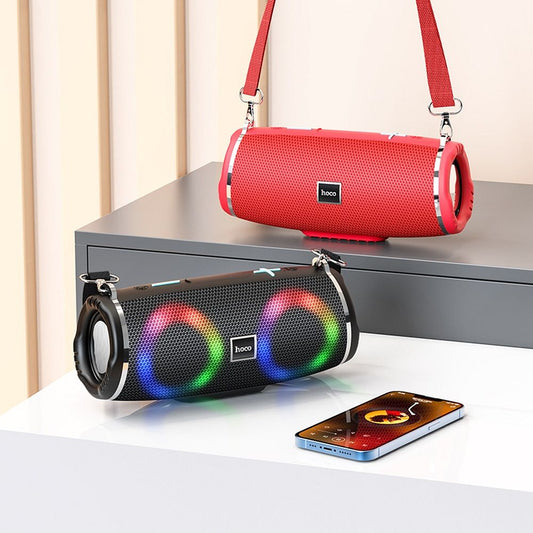 Bærbar Bluetooth-høyttaler HOCO HC12, 10W, RGB, Vanntett, Svart