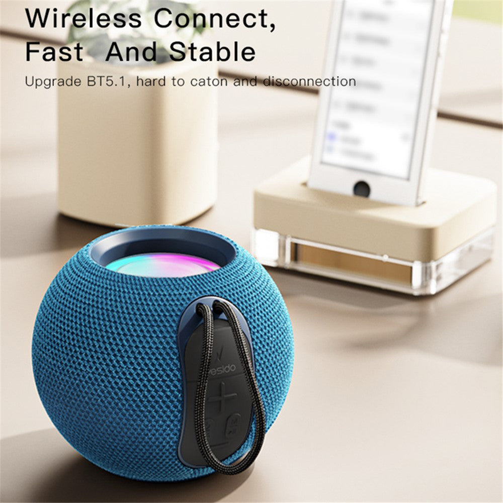 Bærbar Bluetooth-høyttaler Yesido YSW13, 5W, RGB, Blå