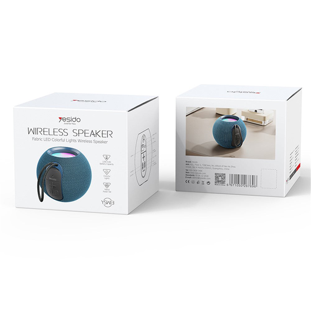 Bærbar Bluetooth-høyttaler Yesido YSW13, 5W, RGB, Blå