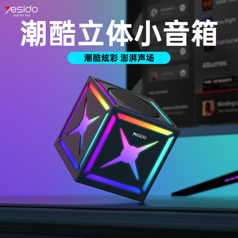 Bluetooth-høyttaler Yesido YSW34, 8W, RGB, Svart