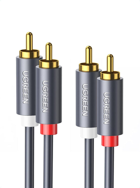 Lydkabel 2 x RCA - 2 x RCA UGREEN AV104, 1,5m, Grå
