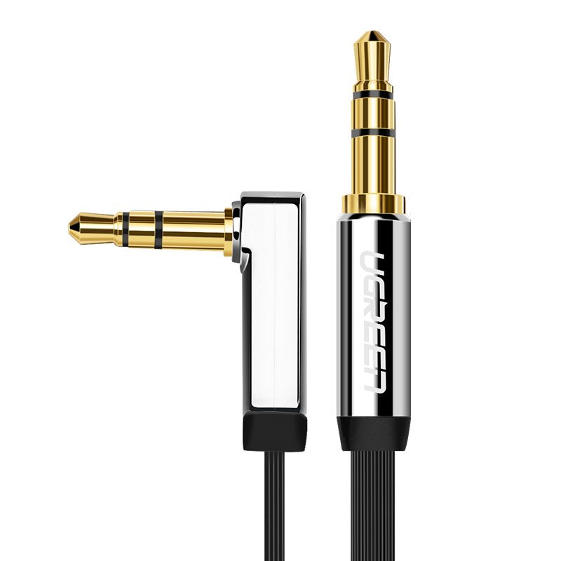 Audio Kabel 3.5mm - 3.5mm UGREEN AV112 Angled, 1m, Svart