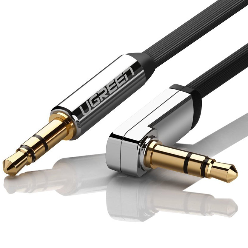 Audio Kabel 3.5mm - 3.5mm UGREEN AV112 Angled, 1m, Svart