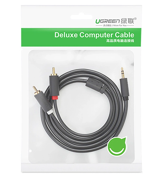 Audio Kabel 3.5mm - 2 x RCA UGREEN AV102, 2m, Svart