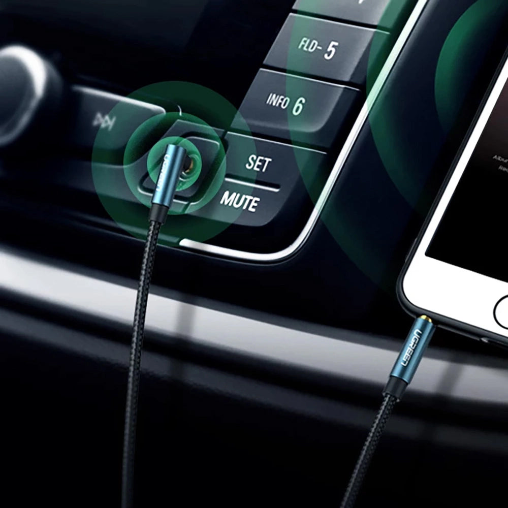 Audio Kabel 3.5mm - 3.5mm UGREEN AV112 Vinklet, 1m, Blå