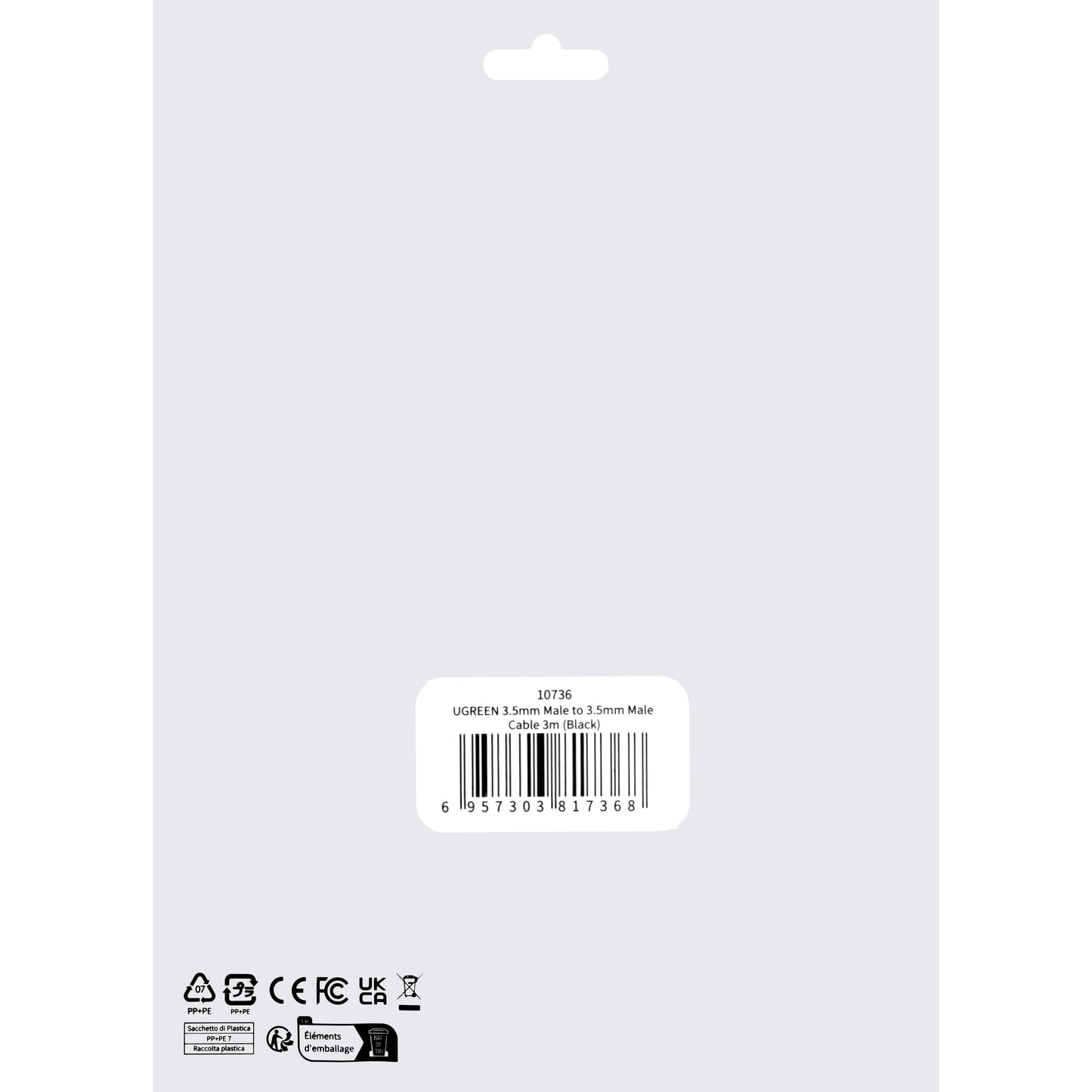 Audio Kabel 3.5mm - 3.5mm UGREEN AV119, 3m, Svart