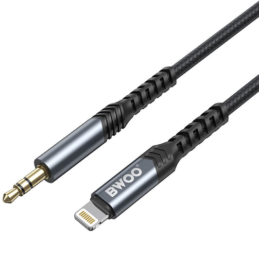 Audio Lightning-kabel - 3,5 mm BWOO BO-AUX068, 1,2 m, svart