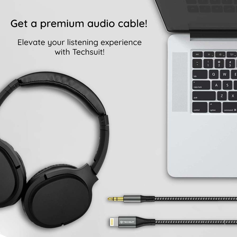 Lyd Kabel Lightning - 3.5mm Techsuit AC17 NexaSound, 1m, Grå