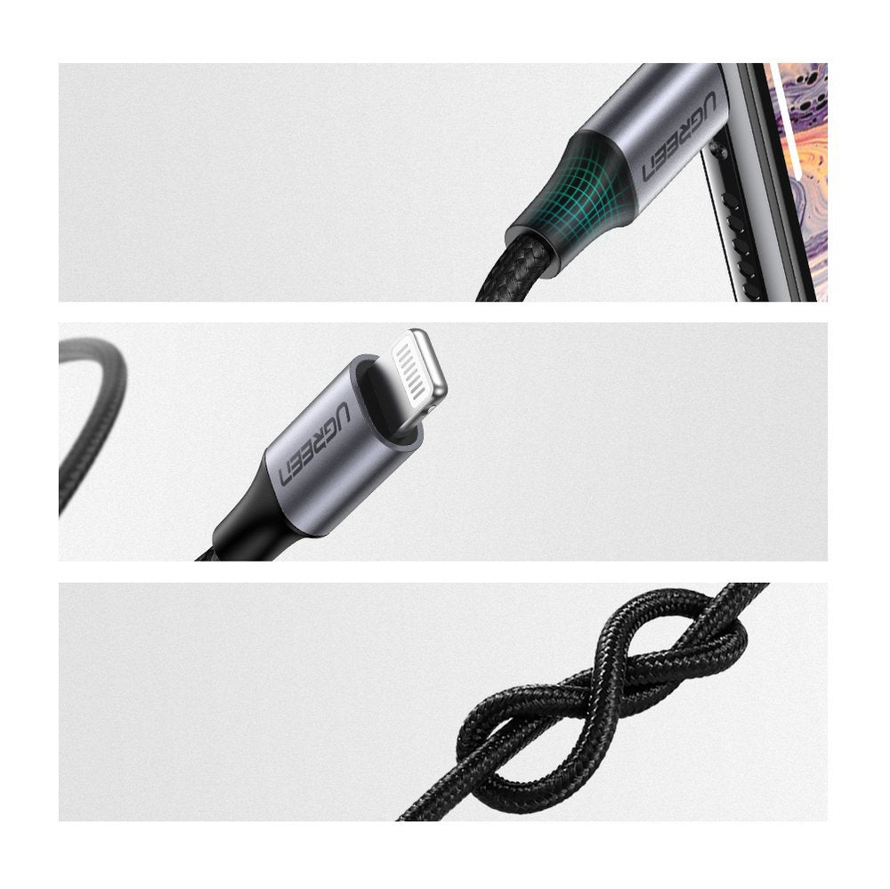 Audio Lightning-kabel - 3.5mm UGREEN US315 (70509), 1m, Svart