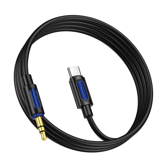 USB-C lydkabel - 3,5 mm Borofone BL20, 1 m, svart