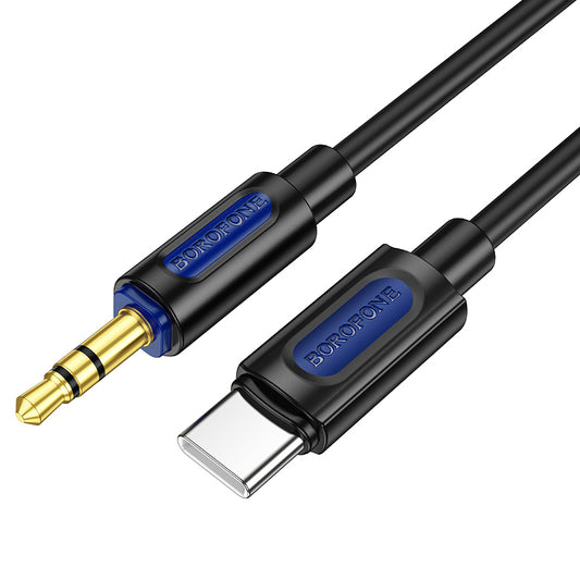 USB-C lydkabel - 3,5 mm Borofone BL20, 1 m, svart