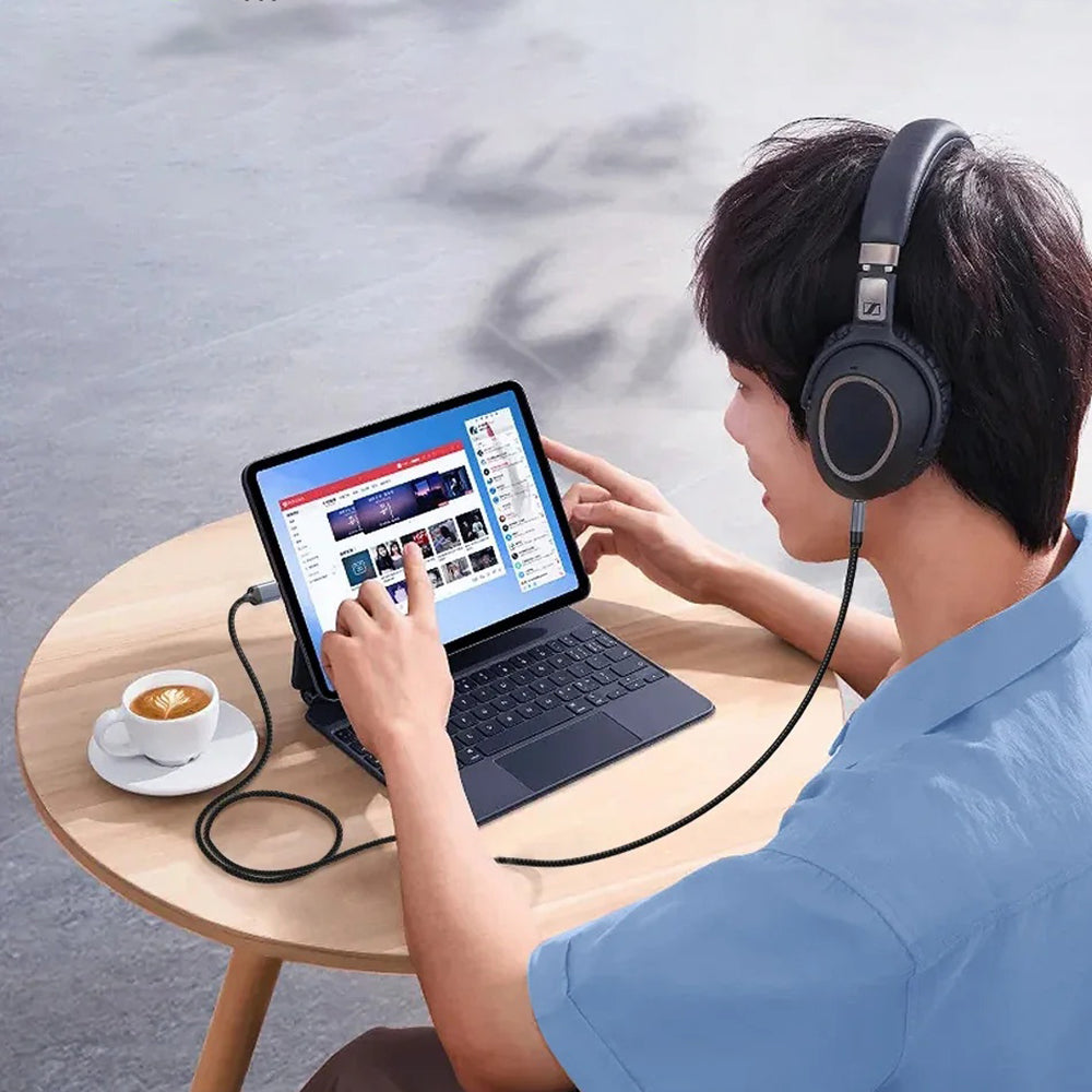 Audio Kabel USB-C - 3.5mm Techsuit AC9 SoundShell, 1.5m, Grå