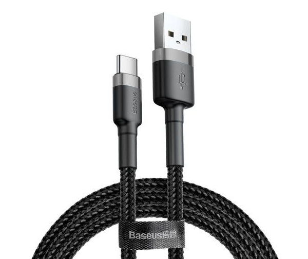 Data- og ladekabel USB-A - USB-C Baseus Cafule, 18 W, 2 m, grå CATKLF-CG1