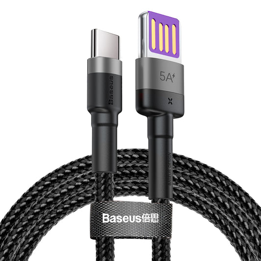 Data- og ladekabel USB-A til USB-C Baseus HW hurtiglading, 40 W, 1 m, grå CATKLF-PG1 CATKLF-PG1
