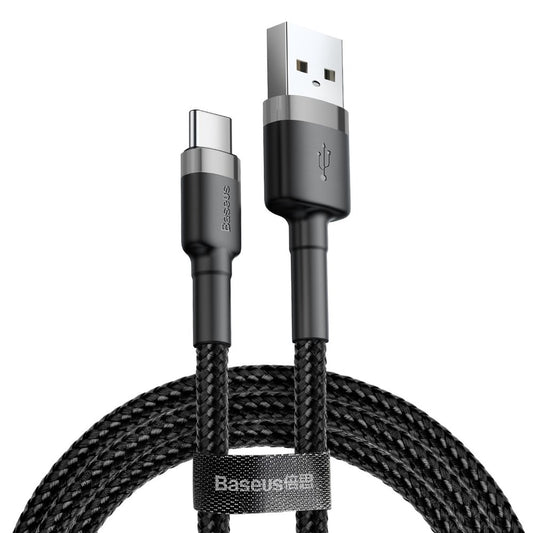 USB-A til USB-C Baseus Cafule data- og ladekabel, 18 W, 3 m, grå CATKLF-UG1