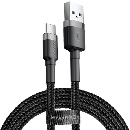 Data- og ladekabel USB-A - USB-C Baseus Cafule, 60 W, 1 m, grå CATKLF-BG1 CATKLF-BG1