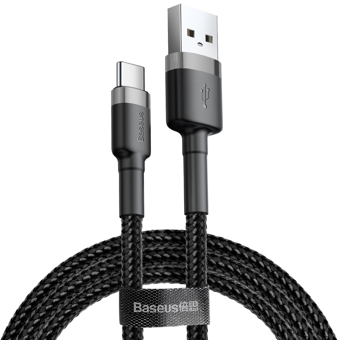 Data- og ladekabel USB-A - USB-C Baseus Cafule, 60W, 1m, Grå CATKLF-BG1