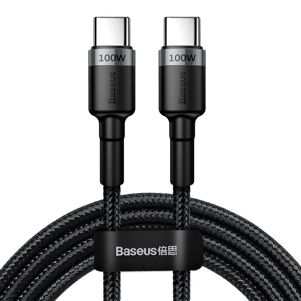 USB-C data- og ladekabel - USB-C Baseus Cafule, 100 W, 2 m, grå CATKLF-ALG1