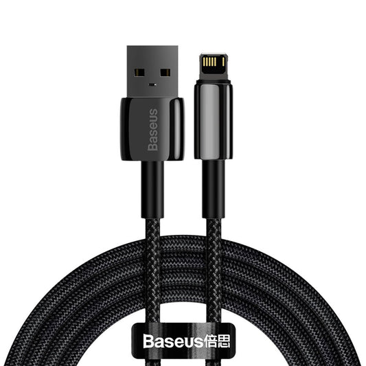 Baseus Tungsten Gold USB til Lightning data- og ladekabel, 2 m, 2,4 A, svart CALWJ-A01