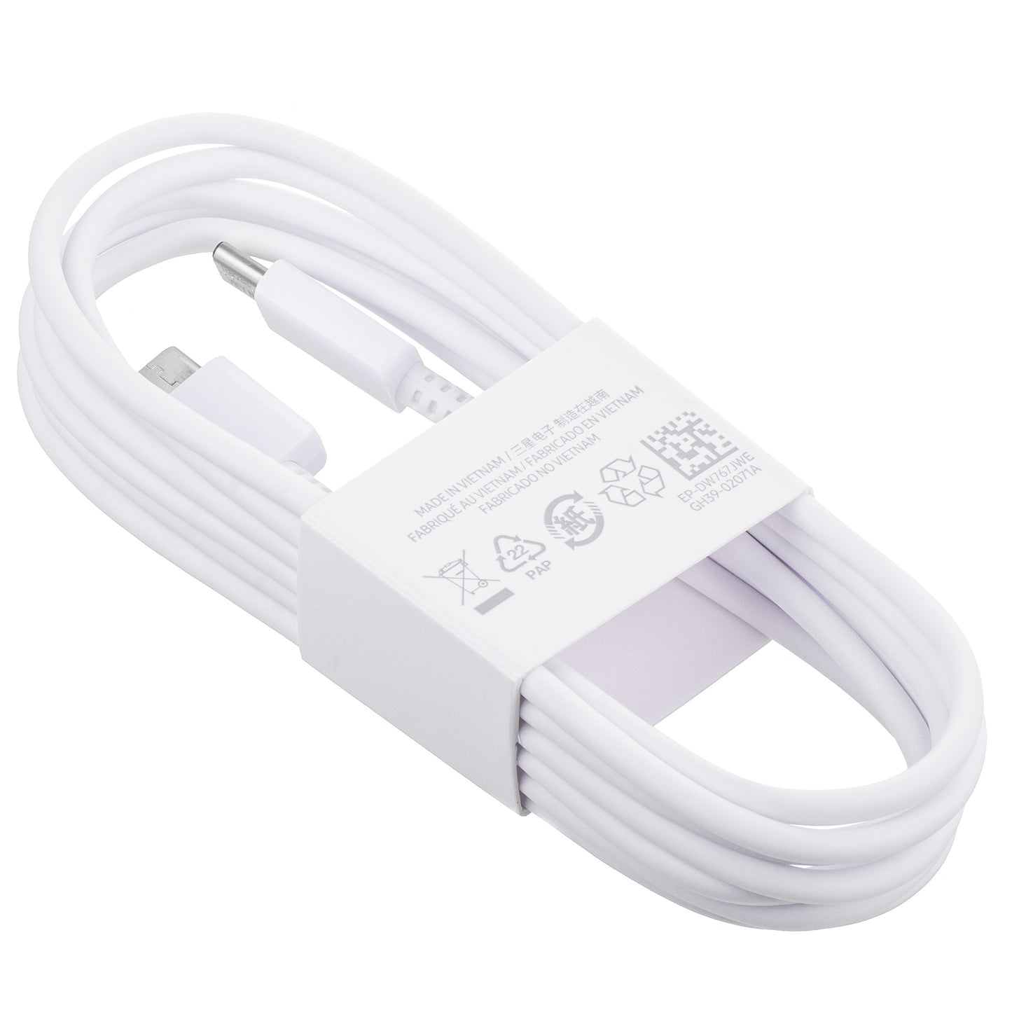 USB-C data- og ladekabel - USB-C Samsung EP-DW767JWE, 25W, 1.8m, Hvit GP-TOU021RFCWW