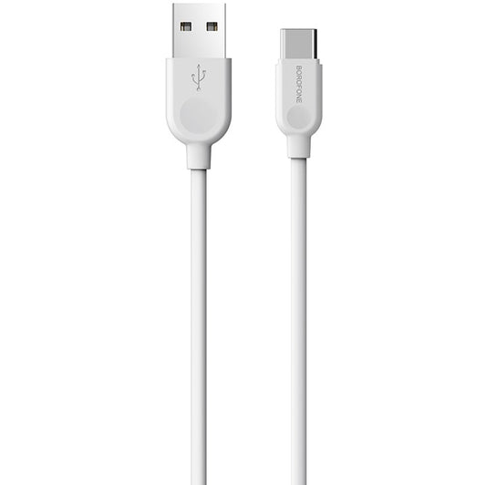 USB-A til USB-C data- og ladekabel Borofone BX14 LinkJet, 18 W, 1 m, hvit