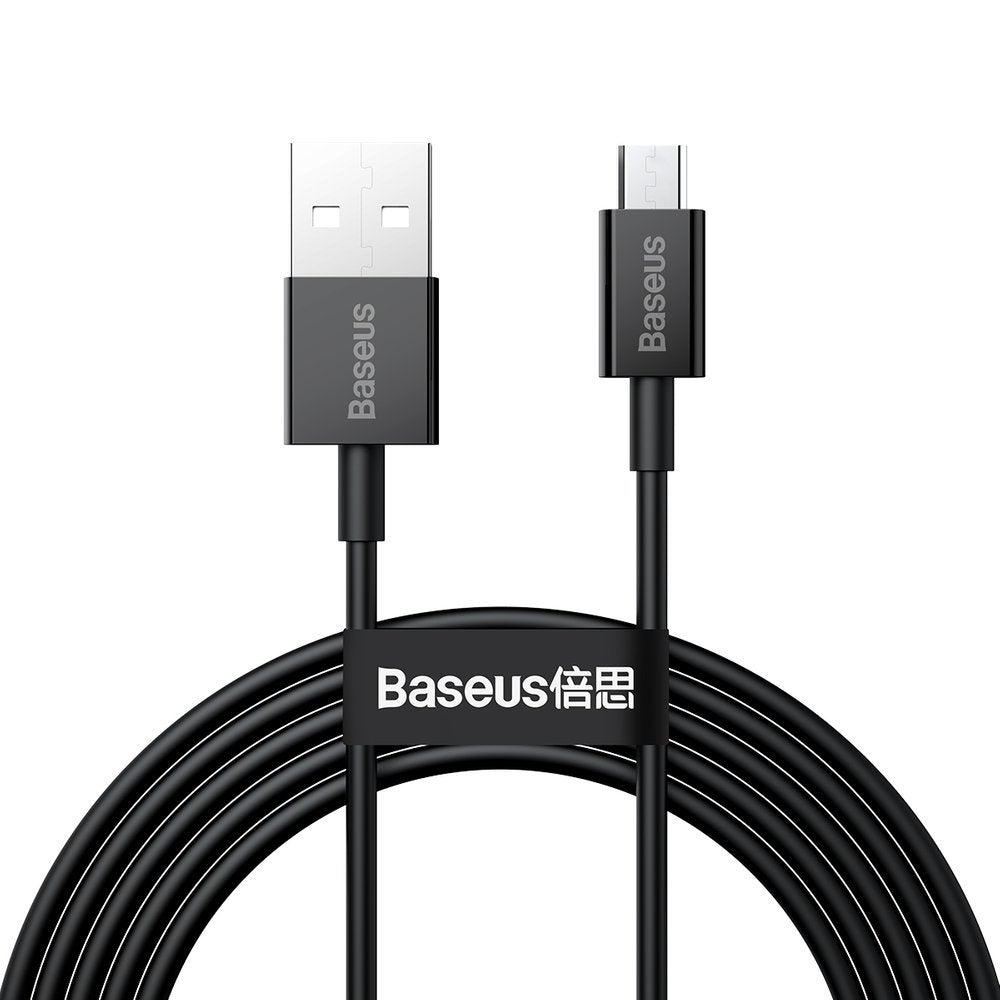 Baseus Superior Series USB-A - microUSB data- og ladekabel, 18 W, 1 m, svart CAMYS-01