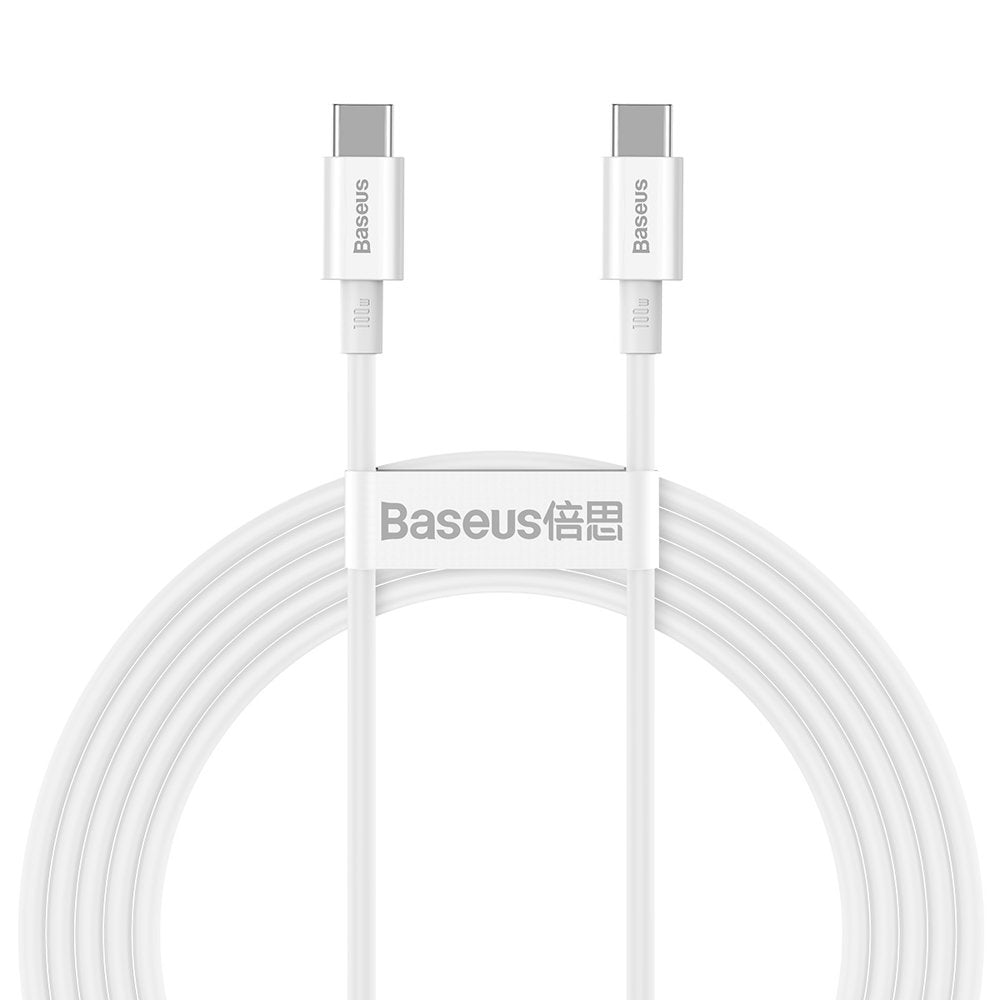 USB-C data- og ladekabel - USB-C Baseus Superior Series, 100 W, 2 m, hvit CATYS-C02