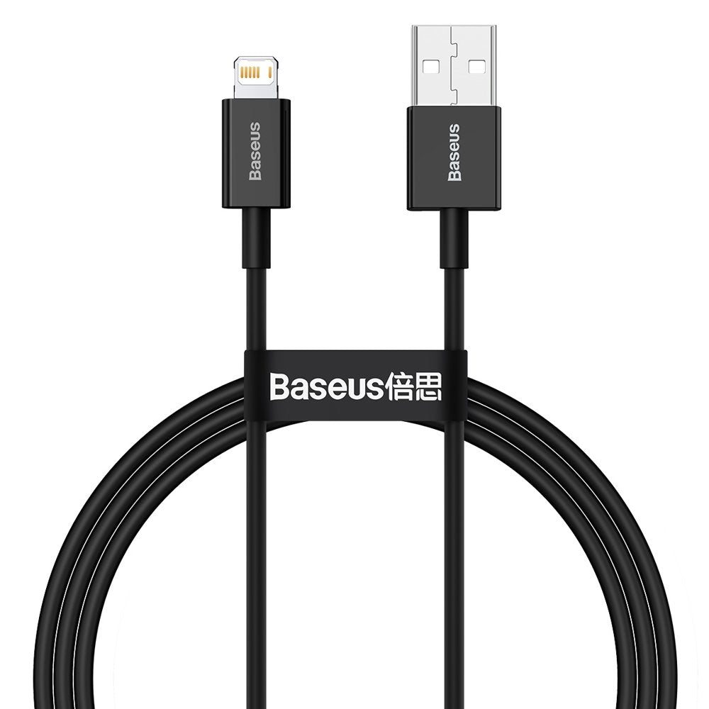 Data- og ladekabel USB-A - Lightning Baseus Superior Series, 20 W, 1 m, svart CALYS-A01