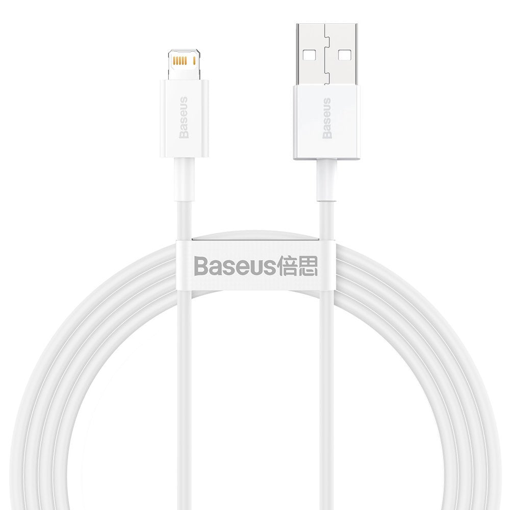 Data- og ladekabel USB-A - Lightning Baseus Superior Series, 20W, 1.5m, Hvit CALYS-B02