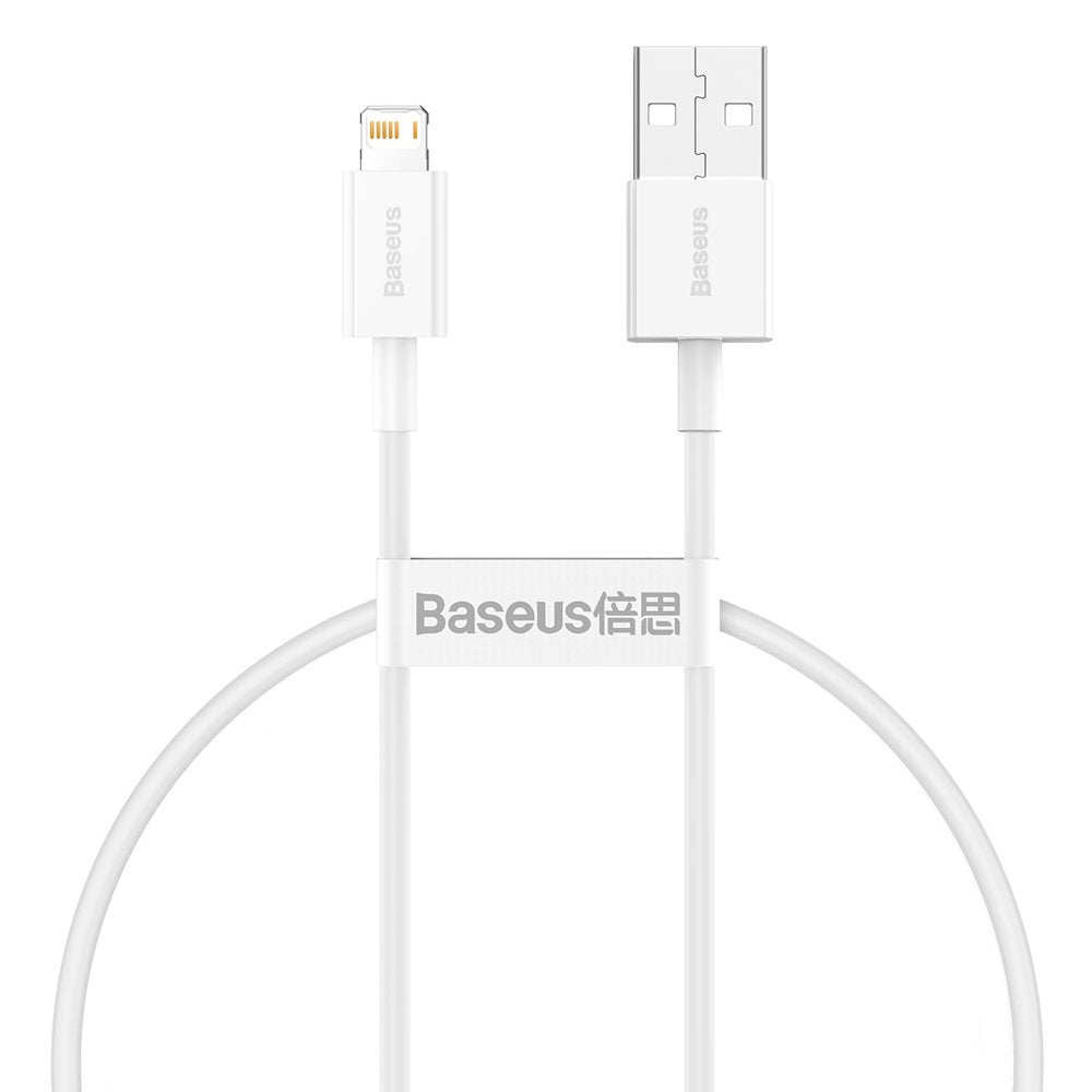 USB-A - Lightning Baseus Superior Series data- og ladekabel, 20W, 0.25m, Hvit CALYS-02
