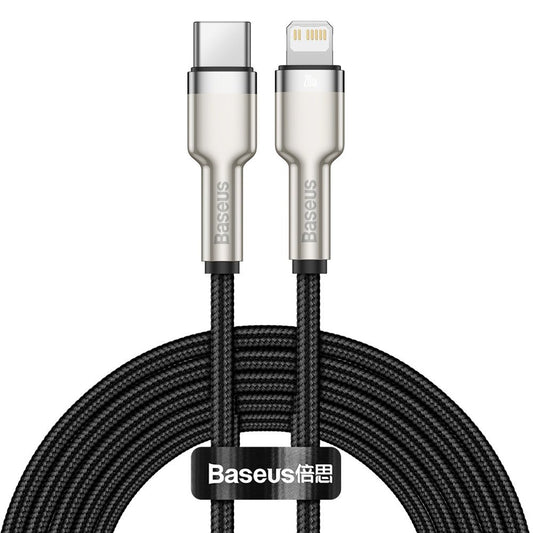 USB-C til Lightning Baseus Cafule Metal Series, 20W, 2m, Svart CATLJK-B01