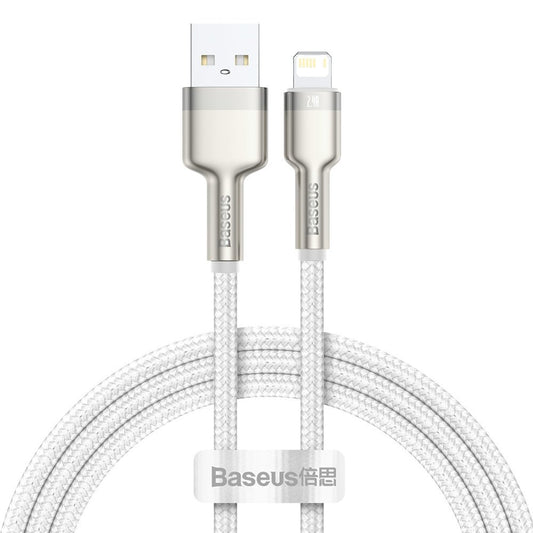 USB-A til Lightning data- og ladekabel Baseus Cafule Metal Series, 18W, 1m, hvit CALJK-A02