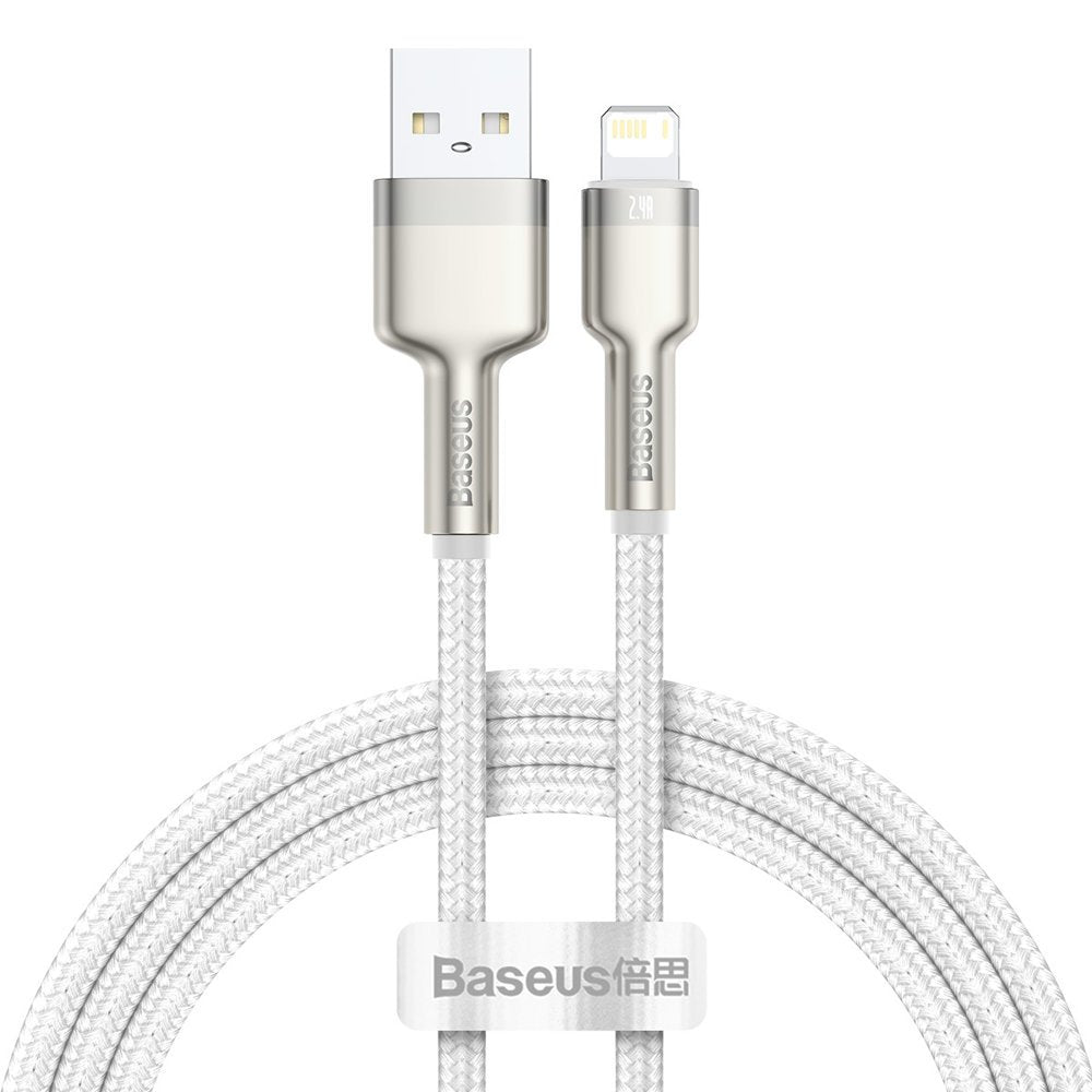USB-A til Lightning data- og ladekabel Baseus Cafule Metal Series, 18W, 1m, hvit CALJK-A02