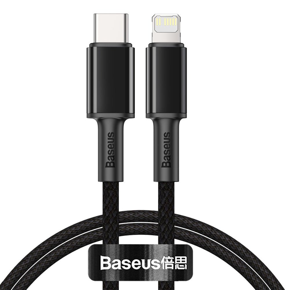 USB-C - Lightning Baseus Flettet data- og ladekabel med høy tetthet, 20 W, 1 m, svart CATLGD-01 CATLGD-01
