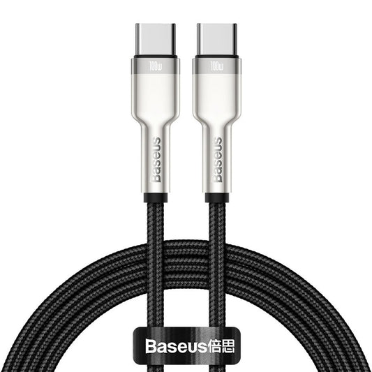 USB-C til USB-C Baseus Cafule data- og ladekabel, 100W, 2m, Svart CATJK-D01