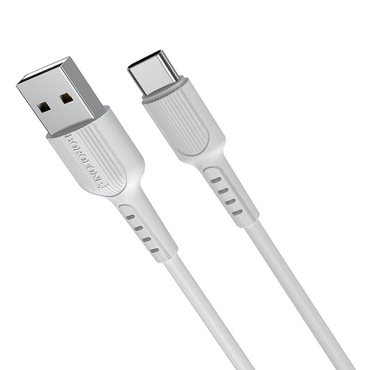 Data- og ladekabel USB-A til USB-C Borofone BX16, 18 W, 1 m, hvit