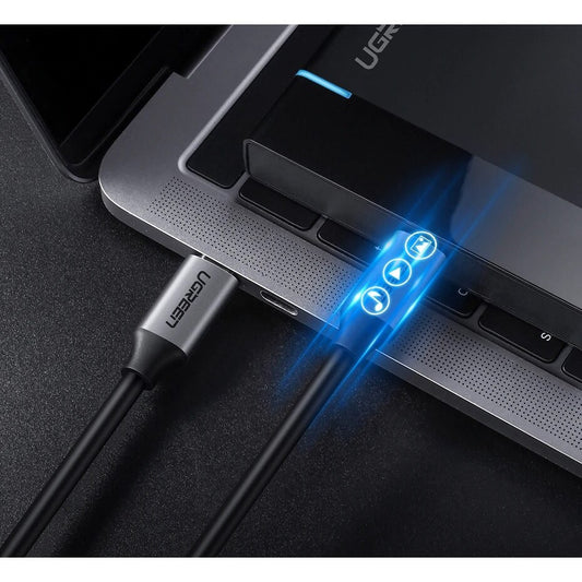 USB-C data- og ladekabel - USB-C UGREEN USB-C US161, 60W, 1,5 m, grå