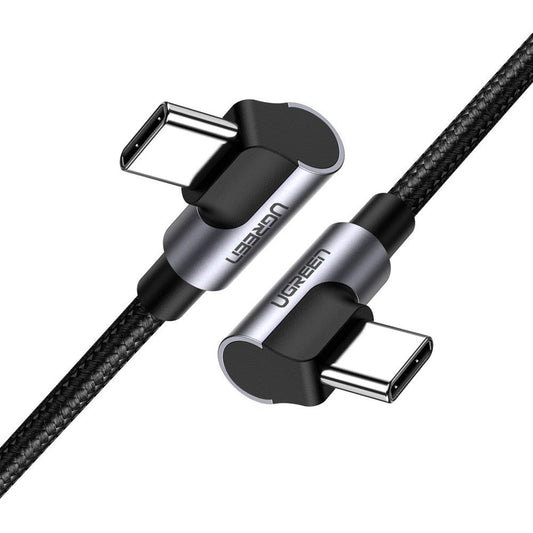 USB-C data- og ladekabel - USB-C UGREEN US323 USB-C vinklet, 60 W, 1 m, svart