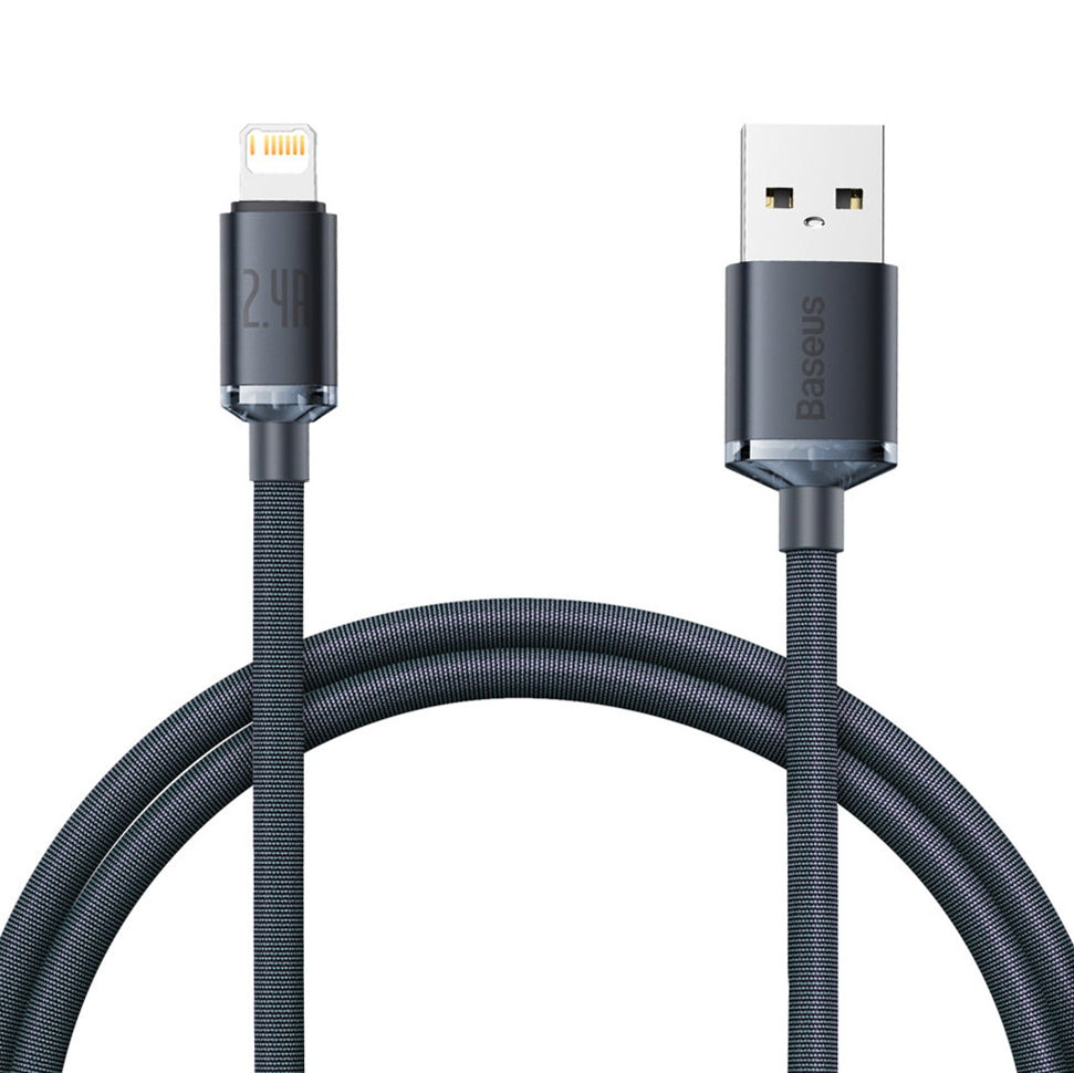 USB-A til Lightning data- og ladekabel Baseus Crystal Shine Series, 20W, 1,2m, svart CAJY000001