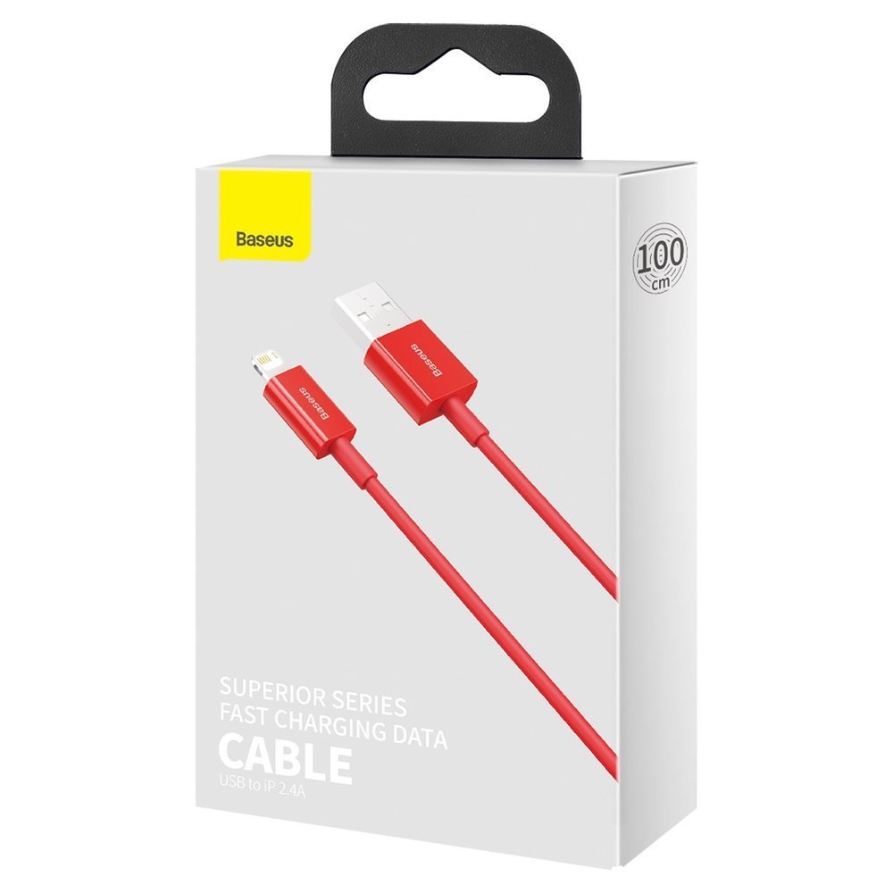 USB-A til Lightning data- og ladekabel Baseus Superior Series, 20 W, 1 m, rød CALYS-A09