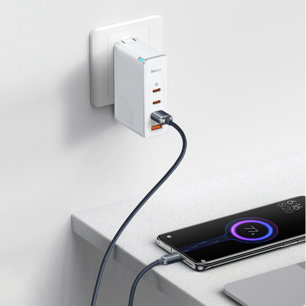 USB-A - USB-C Baseus Crystal Shine Series data- og ladekabel, 100 W, 2 m, svart CAJY000501