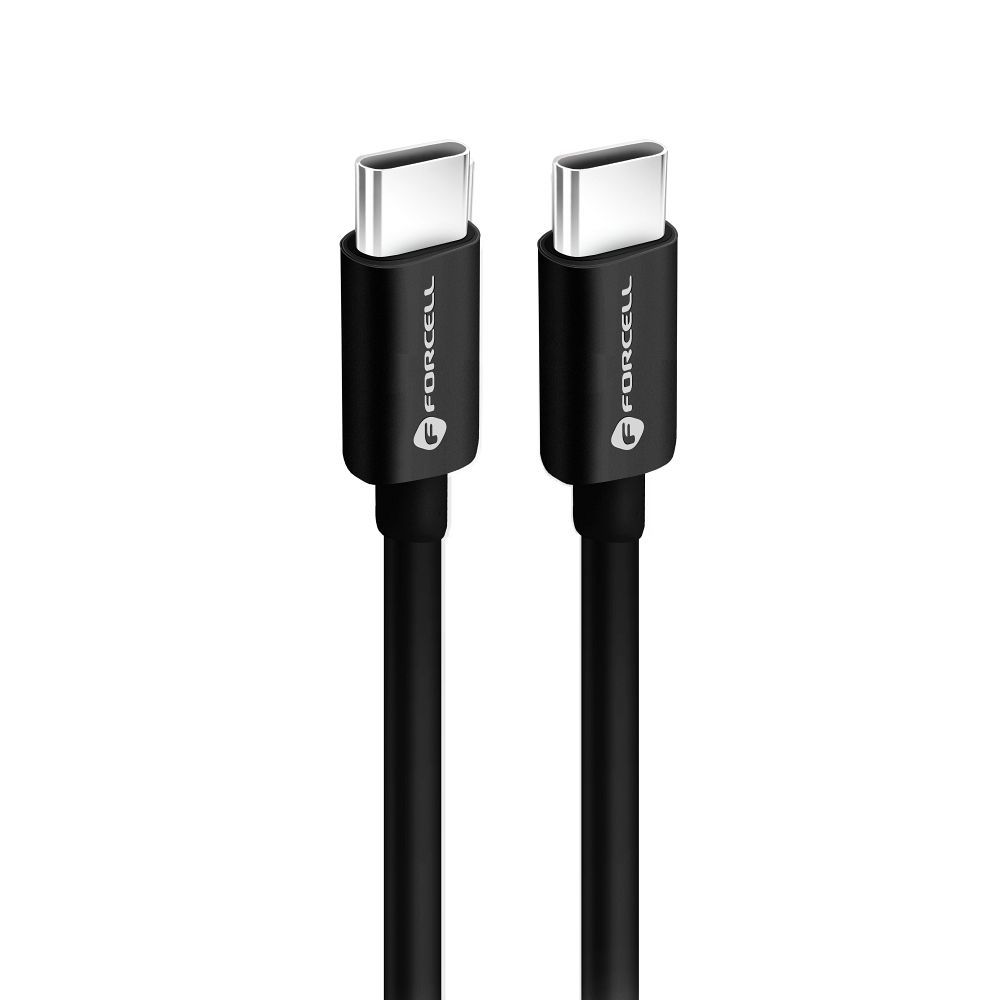 USB-C til USB-C data- og ladekabel Forcell F-Energy C338, 60W, 0.25m, Svart