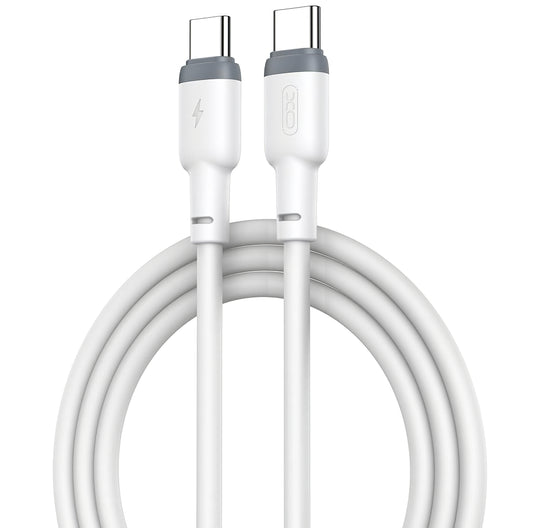 USB-C data- og ladekabel - USB-C XO Design NB208B, 60 W, 1 m, hvit