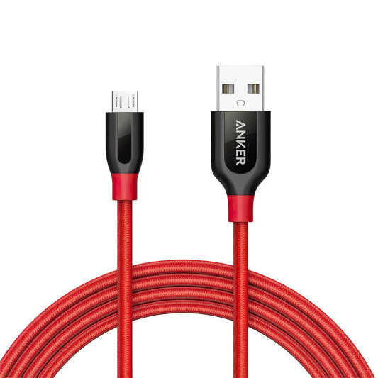 Anker PowerLine+ USB-A - microUSB data- og ladekabel, 18 W, 1,8 m, rød A8143091