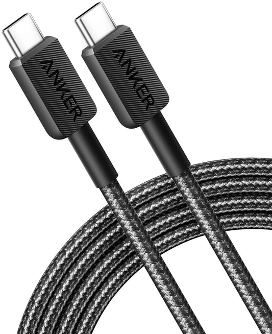 USB-C data- og ladekabel - USB-C Anker 322, 60W, 1,8m, svart A81F6G11