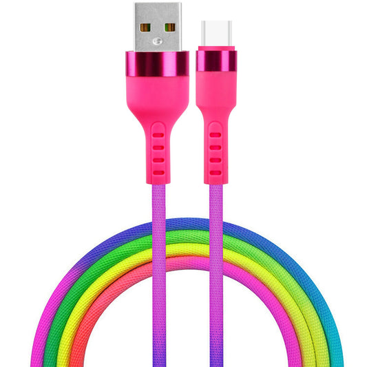 Data- og ladekabel USB-A til USB-C Setty, 18W, 1,2 m, flerfarget KNA-C-1.22.113
