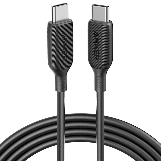 USB-C data- og ladekabel - USB-C Anker 543, 100 W, 1,8 m, svart A80E2G11